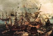 VROOM, Hendrick Cornelisz. Battle of Gibraltar qe France oil painting artist